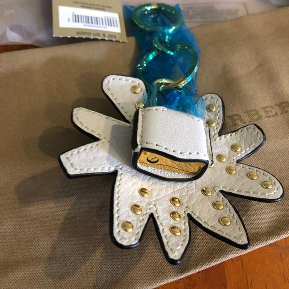 BURBERRY Leather Boom Lock Bag Charm Key Ring - Picture 5 of 6